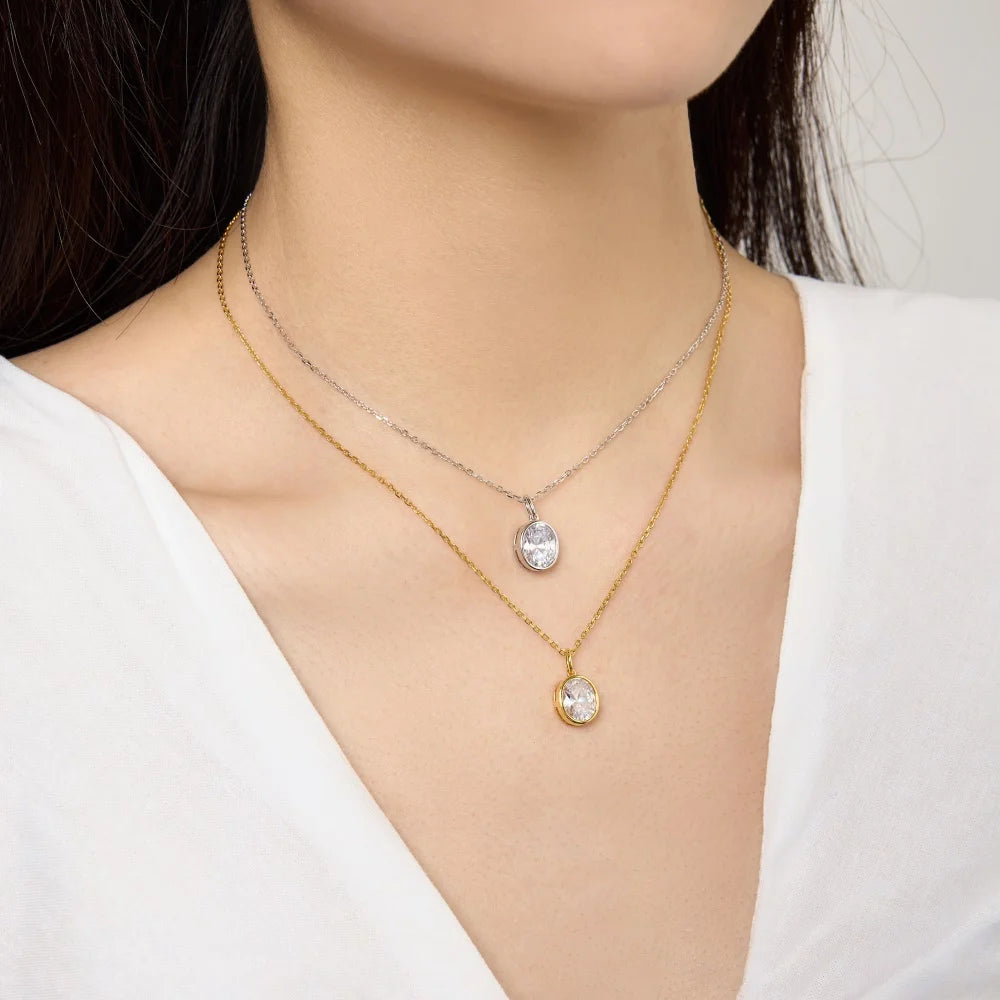 925 Silver 5A CZ Pendant Necklace DY191846 product image 2