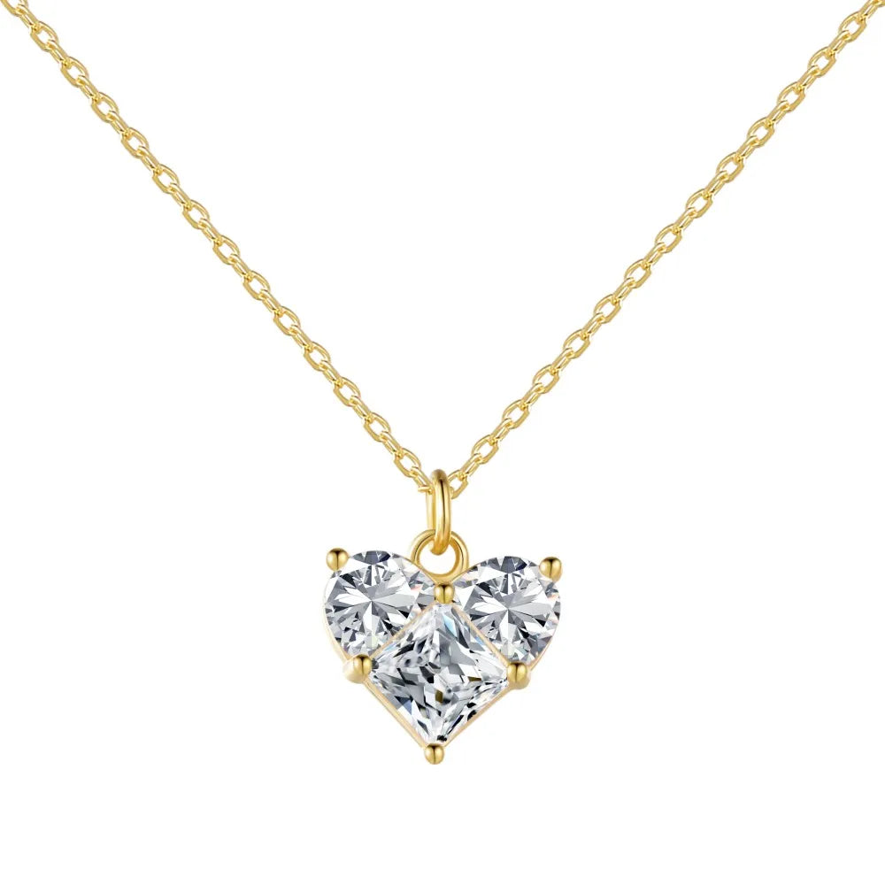 925 Silver Heart CZ Pendant Necklace DY190684 product image 9