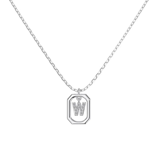 925 Silver 5A CZ Initial Necklace DY191351 product image 6