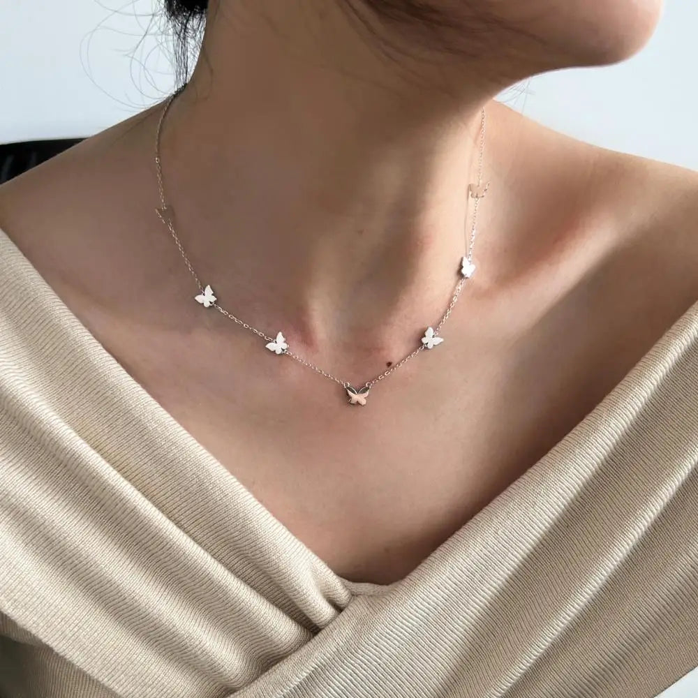 925 Silver Butterfly Pendant Necklace DY191180 product image 6