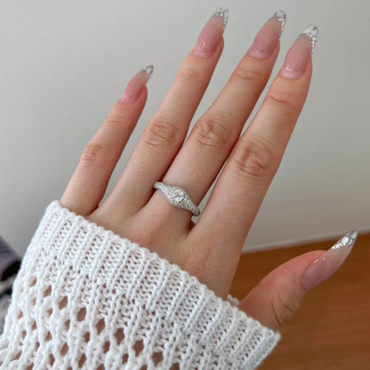 925 Silver 5A CZ Bridal Engagement Ring DY121248 product image 4