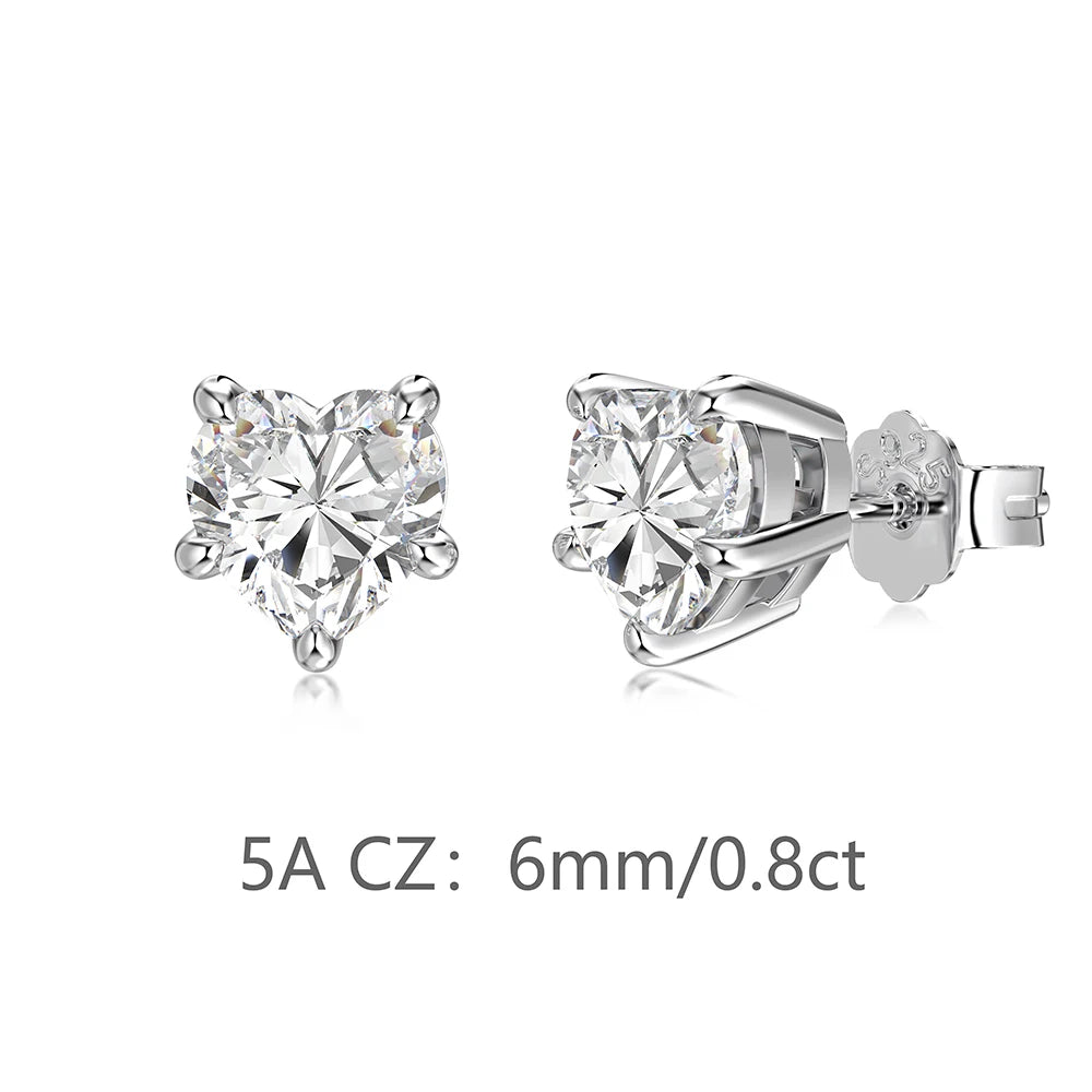 KAKODIY Small Charm Boutique Jewelry Hypoallergenic 925 Sterling Silver Multi Size Infinite Heart 5A Cubic Zirconia Stud Earrings