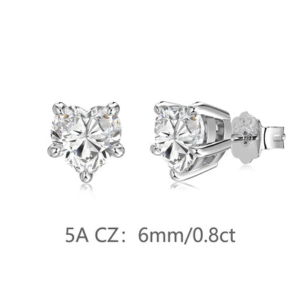 KAKODIY Small Charm Boutique Jewelry Hypoallergenic 925 Sterling Silver Multi Size Infinite Heart 5A Cubic Zirconia Stud Earrings