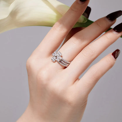925 Sterling Silver Clover Stacking Ring product image 4