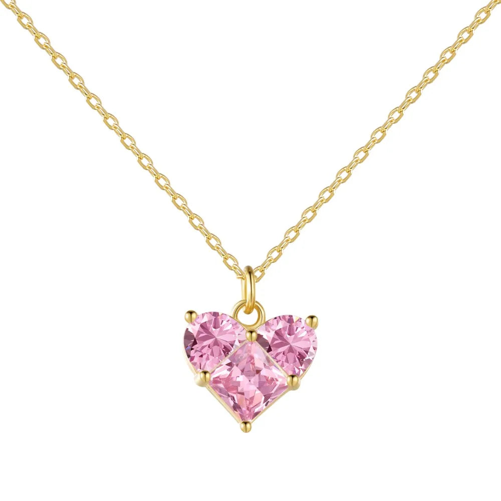 925 Silver Heart CZ Pendant Necklace DY190684 product image 10