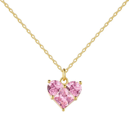 925 Silver Heart CZ Pendant Necklace DY190684 product image 10