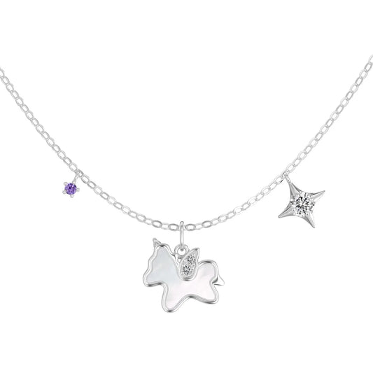 925 Silver Star 5A CZ Pendant Necklace DY191869 by KAKODIY