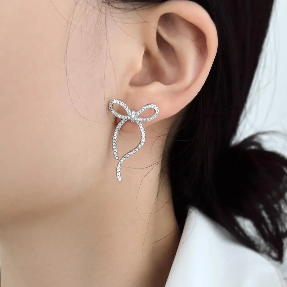 KAKODIY Gold Plated Designer Bow Earrings 925 Sterling Silver Fine Jewelry Earrings - product image 4