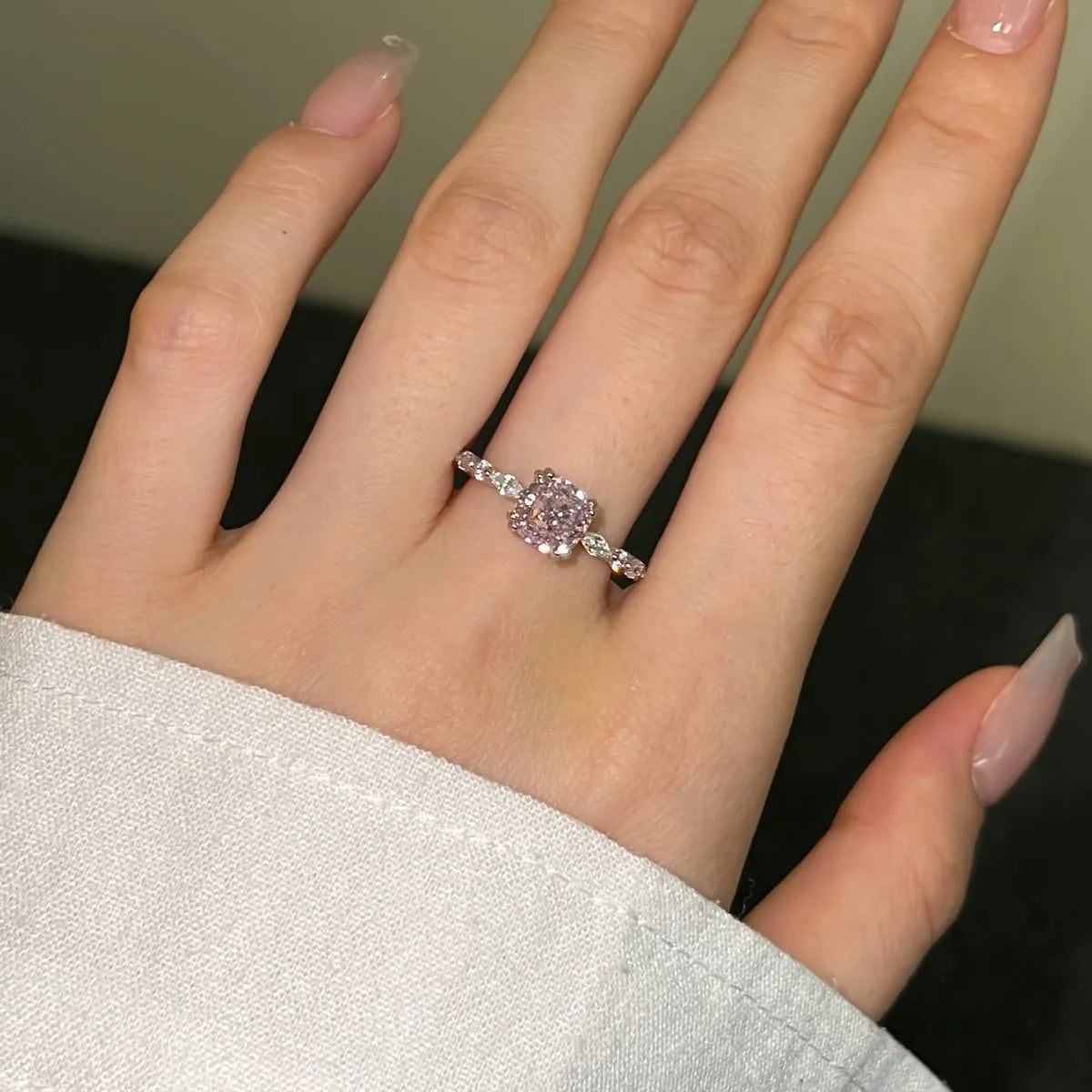 925 Sterling Silver CZ Engagement Ring DY121115 product image 2