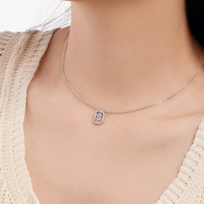 925 Sterling Silver CZ Initial Necklace product image 3