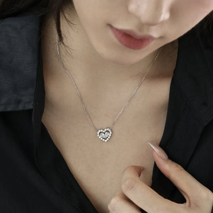 925 Silver Heart CZ Pendant Necklace DY190799 product image 6