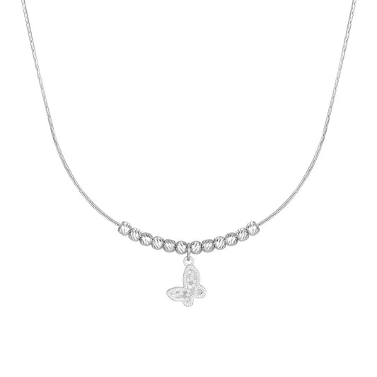 925 Silver Butterfly Pendant Necklace DY191563 by KAKODIY