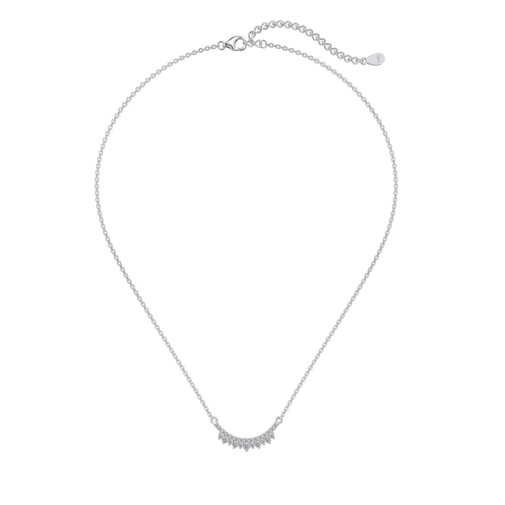 Wholesale Dainty S925 Sterling Silver Jewelry Crown Cz Cubic Zirconia Pendant Necklace 18K Gold Plated Necklaces for Women