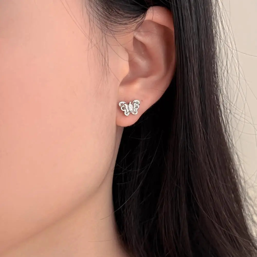 KAKODIY Personalized Creative Design 22K Gold Plated 925 Sterling Silver Butterfly Stud Earrings - product image 6