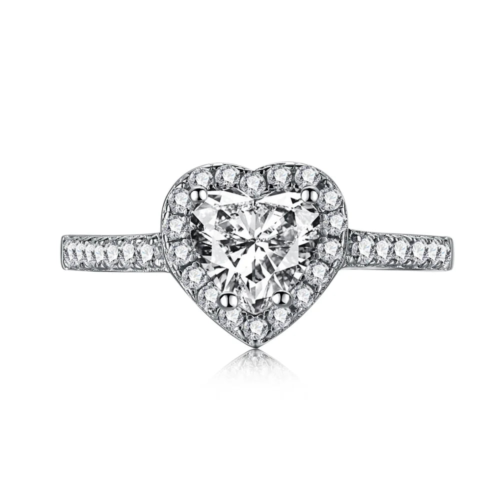 925 Silver Heart 8A CZ Engagement Ring TL120016 by KAKODIY