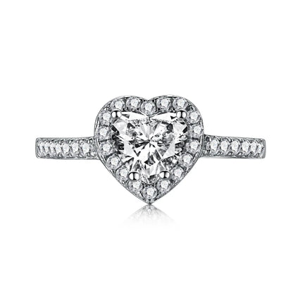 925 Silver Heart 8A CZ Engagement Ring TL120016 by KAKODIY