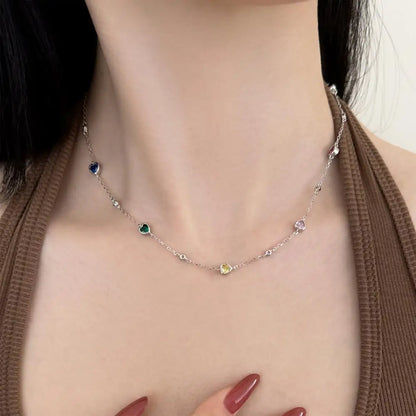 925 Silver Heart CZ Pendant Necklace DY191654 product image 4