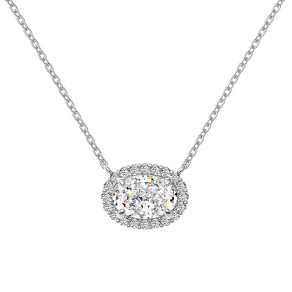 Hot Sale High Quality S925 Silver Jewelry Round Oval 8A Cz Zirconia Pendant Necklace 18K Gold Plated Necklaces for Women