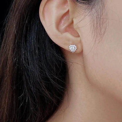 KAKODIY Full Surround Zircon Earrings Accessories Fashion 925 Sterling Silver Heart Stud Earrings - product image 2