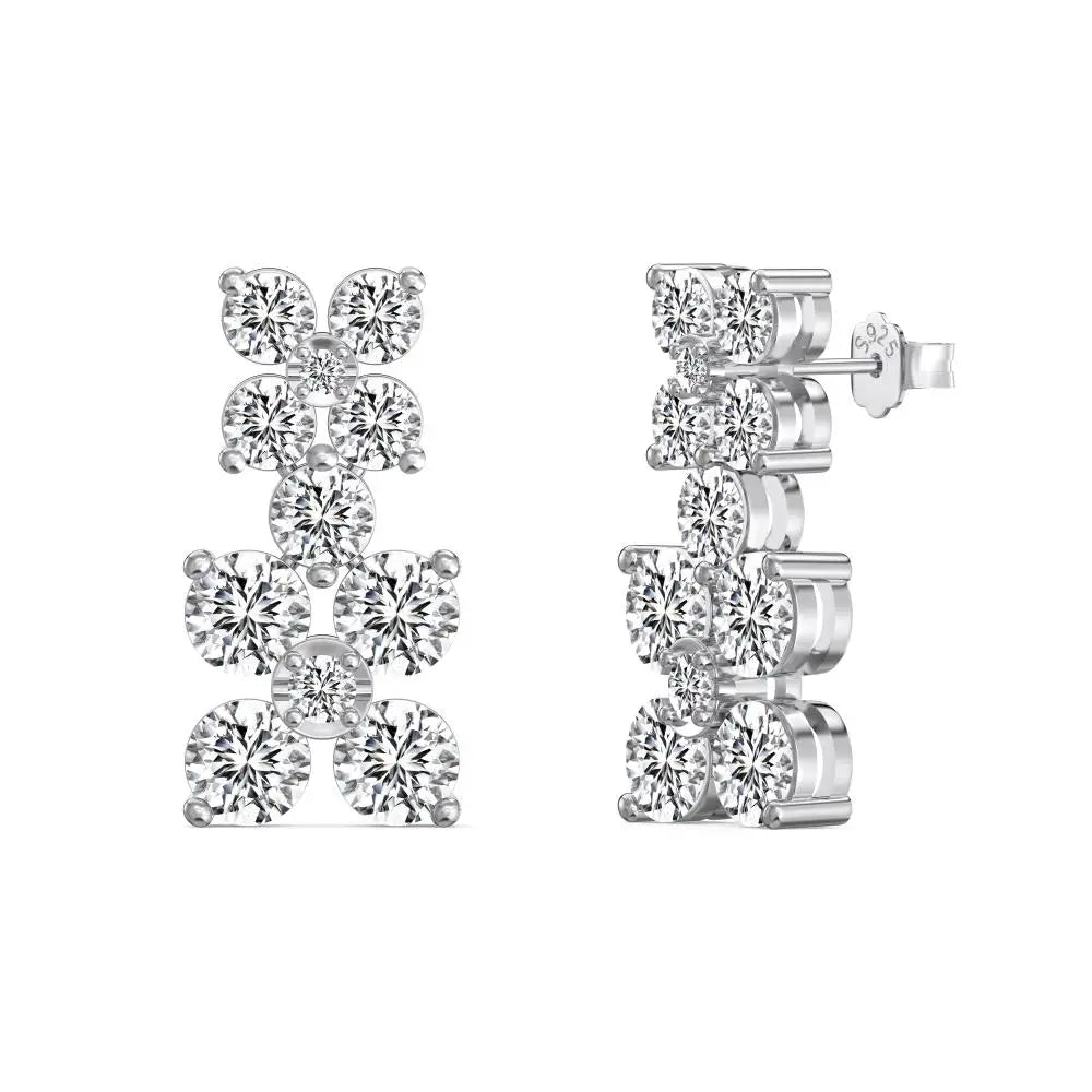 KAKODIY new design high-end quality 925 sterling silver deciduous 5A cubic zirconia earrings - product image 1