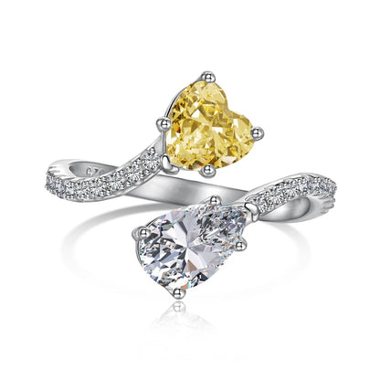 925 Sterling Silver Heart CZ Adjustable Ring product image 8