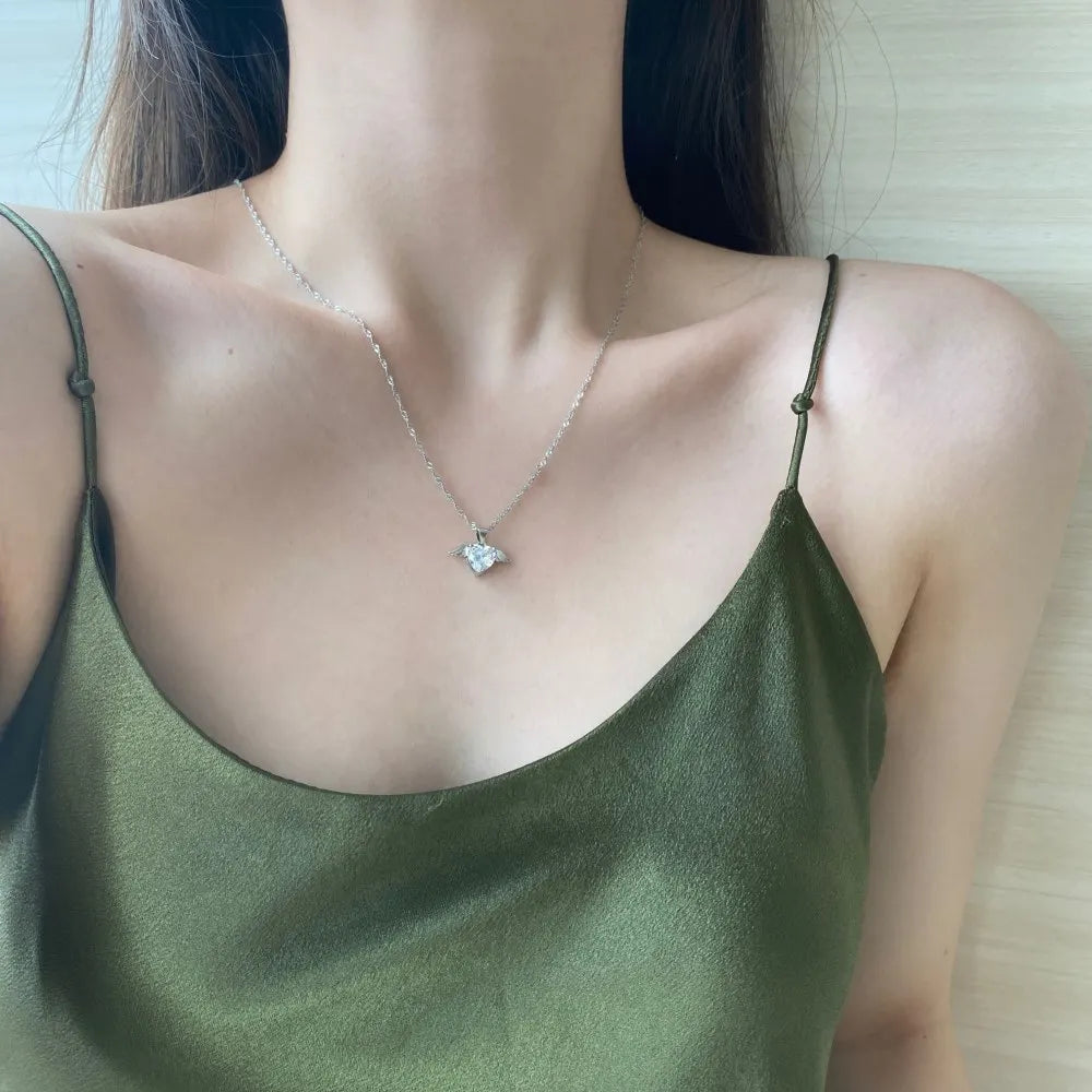 925 Sterling Silver Emerald CZ Pendant Necklace product image 4