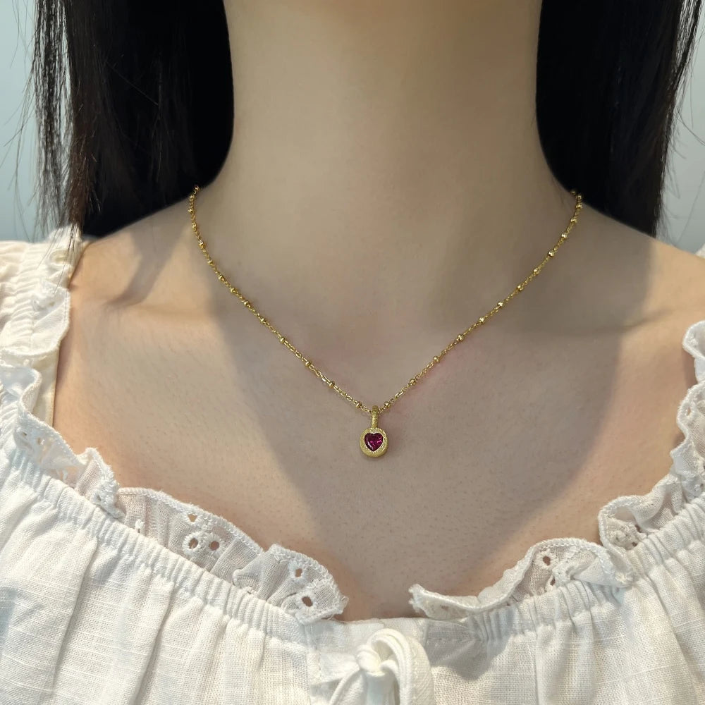 925 Silver Heart 5A CZ Pendant Necklace DY191870 product image 6