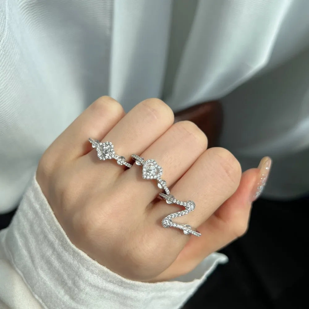 Special Design Classic Style Fine Jewelry Sterling Silver Bridal Eternity Band Flower Shape 5A Zirconia Women Wedding Ring