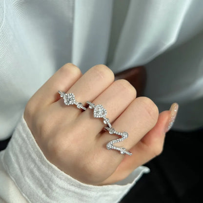 Special Design Classic Style Fine Jewelry Sterling Silver Bridal Eternity Band Flower Shape 5A Zirconia Women Wedding Ring
