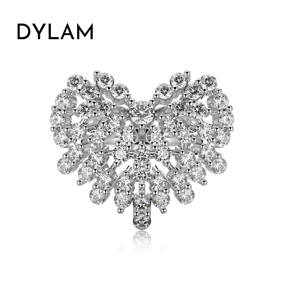 925 Silver Heart CZ Engagement Ring DY121033 product image 5