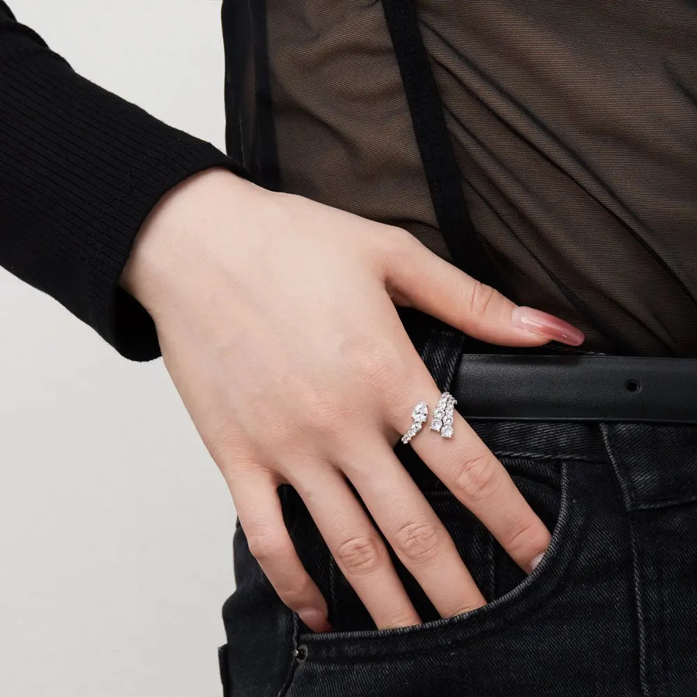 925 Sterling Silver Snake CZ Stacking Ring product image 2
