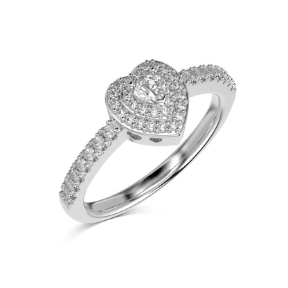 Classic Fine Fashion Women Jewelry S925 Silver Rhodium Plated Eternity Band Heart Shape Main Stone 5A Zircon Women Rings