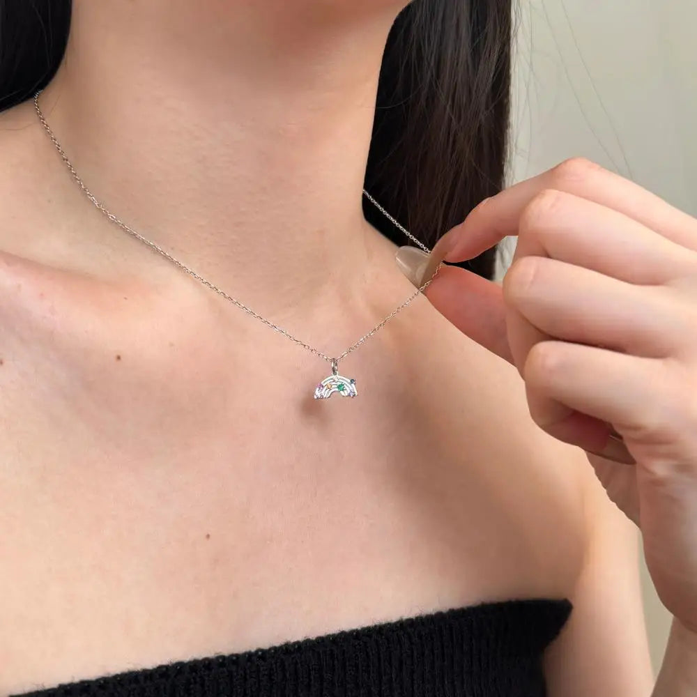 925 Sterling Silver Bow CZ Pendant Necklace product image 4