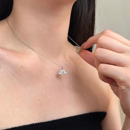 925 Sterling Silver Bow CZ Pendant Necklace product image 4
