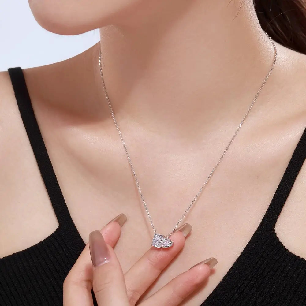 925 Silver Heart CZ Pendant Necklace DY190372 product image 3