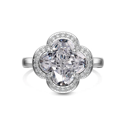 925 Sterling Silver Clover CZ Statement Ring by KAKODIY