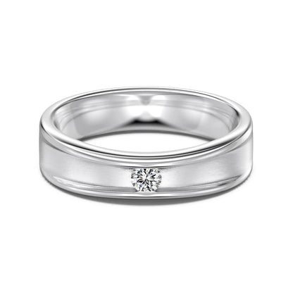 Elegant Design Frosted Polished Surface S925 Silver Classic Circle 5A Zirconia Promise Engagement Women Jewelry Rings