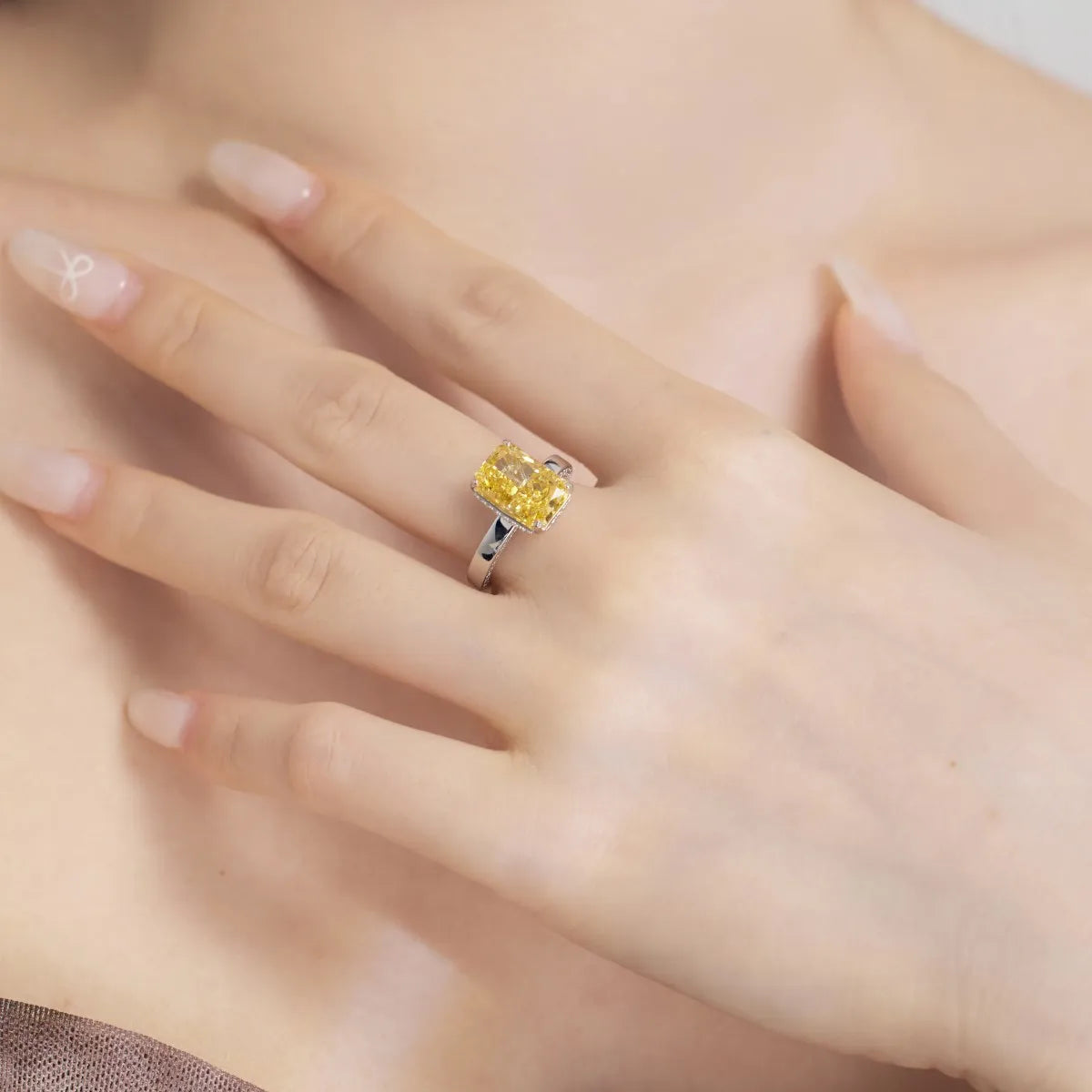 925 Silver CZ Bridal Engagement Ring DY121098 product image 3