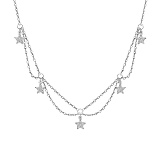 925 Sterling Silver Star CZ Pendant Necklace product image 7