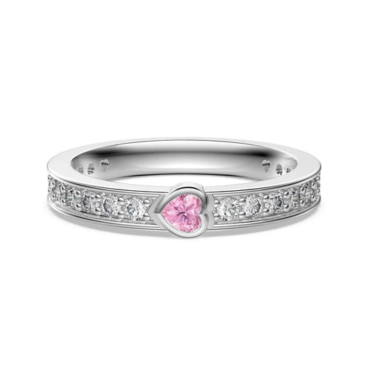 925 Silver Heart 5A CZ Eternity Ring DY121565 by KAKODIY