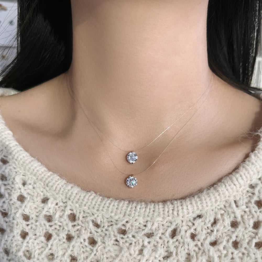 925 Silver 5A CZ Dainty Pendant Necklace DY191787 product image 5