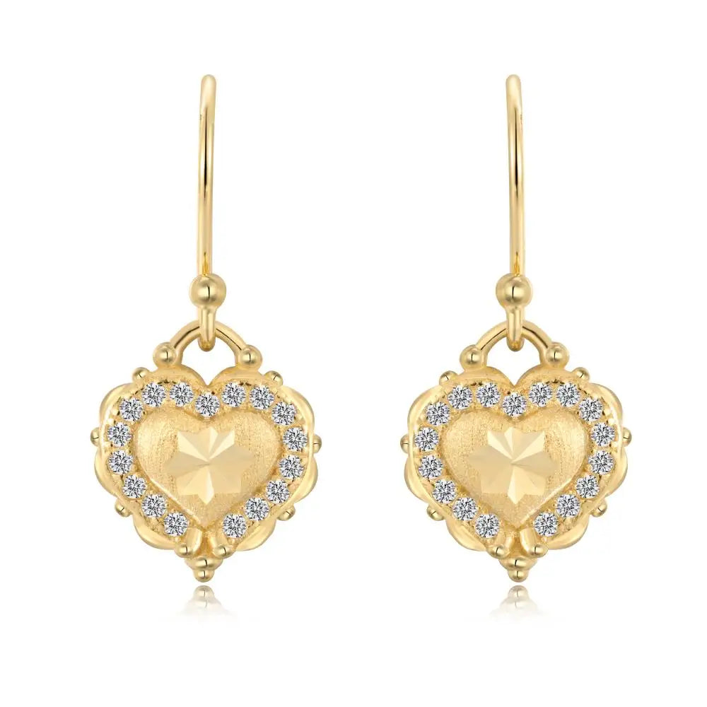KAKODIY Special Drip Heart Pendant Gold Plated Earrings 925 Sterling Silver Fine Jewelry Earrings - product image 1