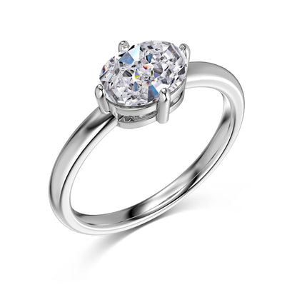 Fine Fashion Jewelry Women Daily Dress up Accessories Classic S925 Silver Oval Shape 5A Cubic Zirconia Bridal Promise Ring