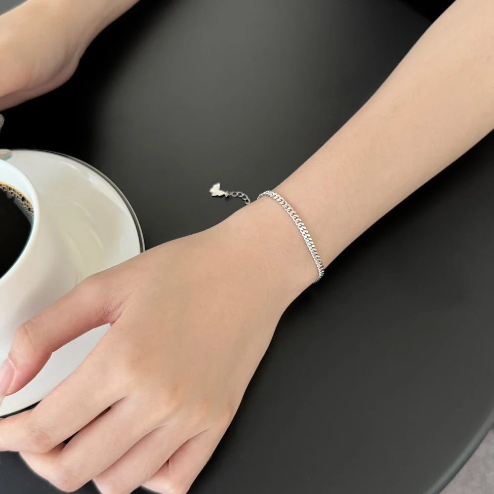 925 Silver Butterfly 5A CZ Chain Bracelet DY150564 product image 6