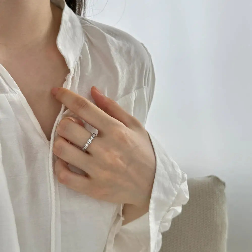 925 Silver CZ Bridal Engagement Ring DY121486 product image 5