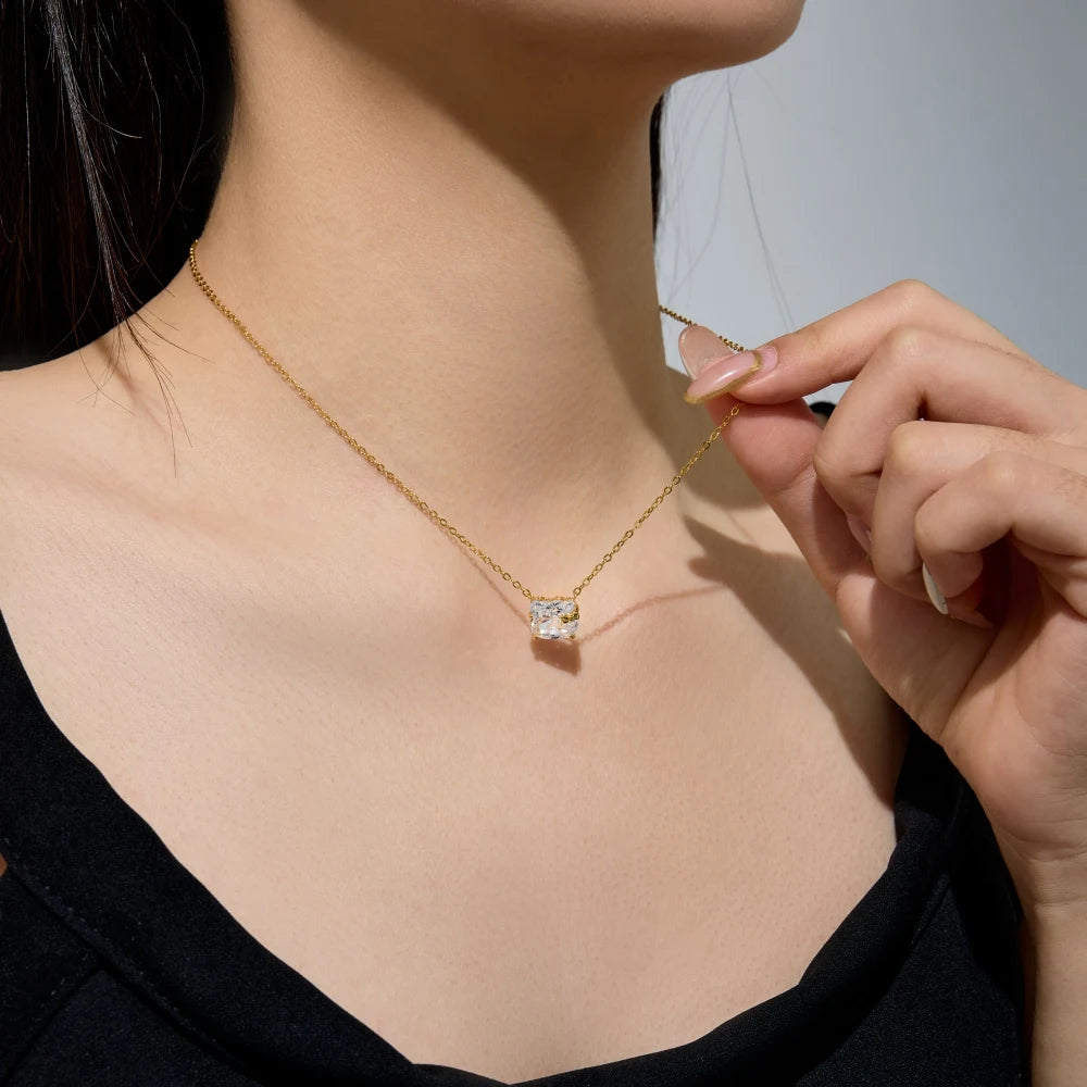 925 Sterling Silver Bow 5A CZ Pendant Necklace product image 6