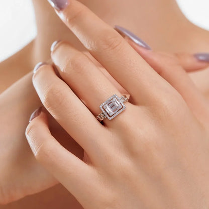 Striking Fine Fashionable Jewelry Solid Sterling Silver Rhodium Plated Wide Baguette 5A Cubic Zirconia Open Rings