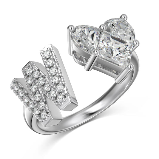 Dainty Heart Cubic Zirconia 925 Sterling Silver Ring by KAKODIY - product view 8