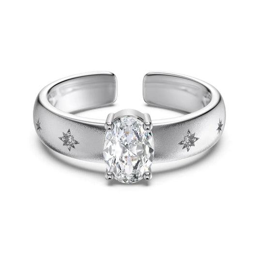 925 Sterling Silver Star CZ Engagement Ring product image 7