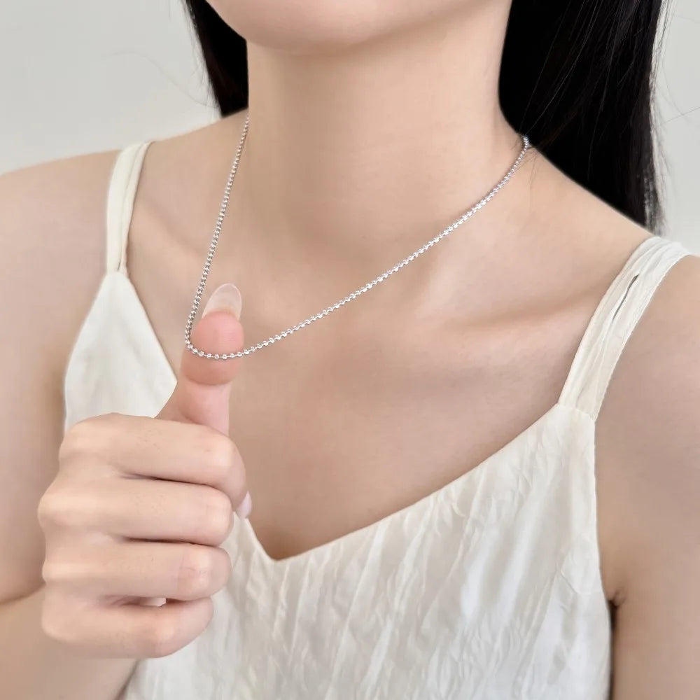 925 Sterling Silver CZ Minimalist Chain Necklace product image 4